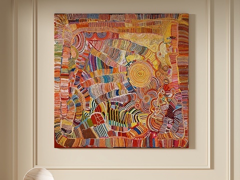  现代，简约，抽象，轻奢，肌理，装饰画3d模型 