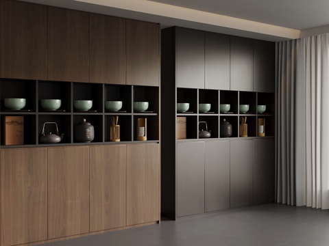  新中式茶柜 储物柜3d模型 