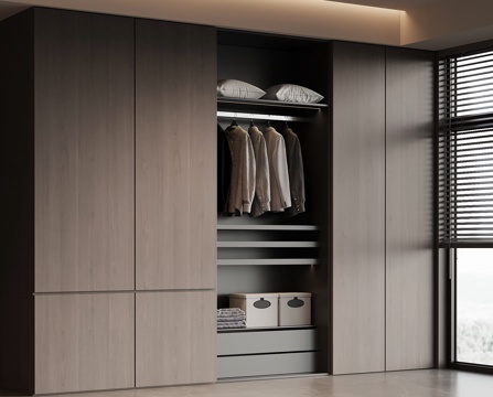  现代意式衣柜 成品衣柜3d模型 