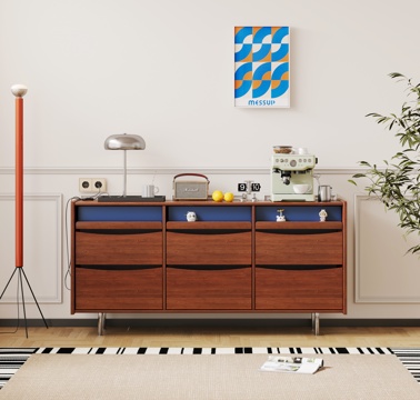  中古风九斗柜 包豪斯收纳柜 储物柜 餐边柜3d模型 