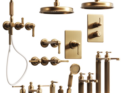  淋浴花洒3d模型 