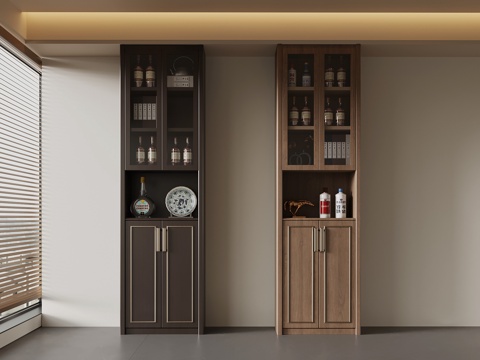  新中式酒柜 储物柜3d模型 