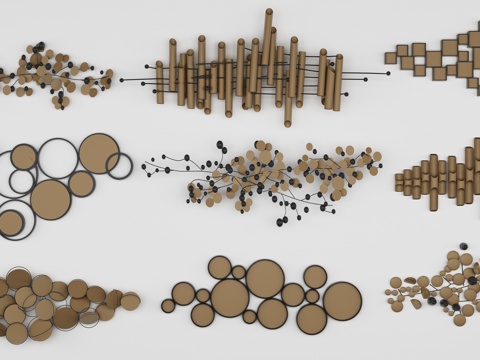  现代墙饰组合3d模型 