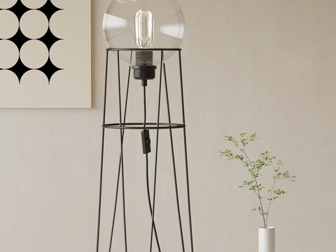 现代意式落地灯 金属落地灯su模型