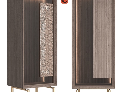  Quadro单门展示柜3d模型 