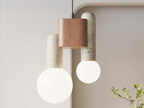 侘寂中古风吊灯su模型