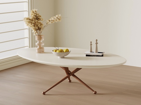 侘寂中古风茶几 桌子su模型