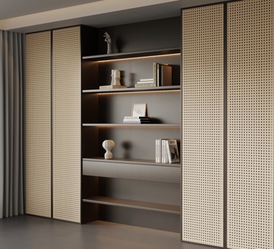  新中式书柜 储物柜3d模型 