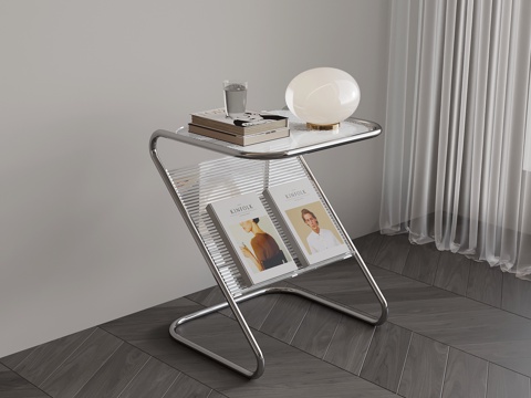  现代边几 玻璃边几3d模型 