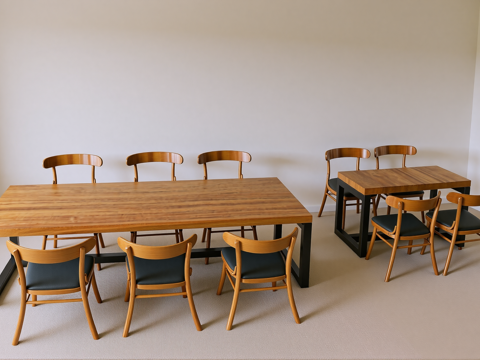 原木餐桌椅su模型