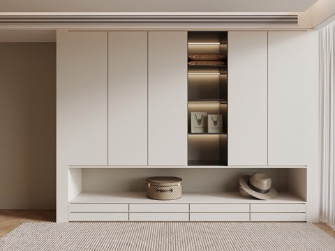  现代极简衣柜 成品衣柜3d模型 