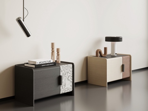  现代意式床头柜su模型 