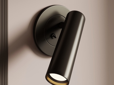 现代意式壁灯 筒灯射灯 阅读灯su模型