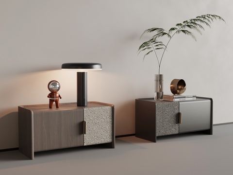  现代意式床头柜 意式极简床头柜3d模型 