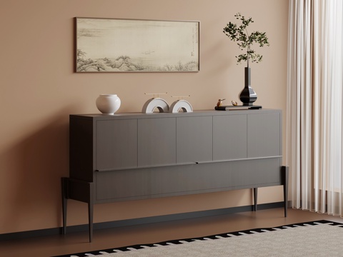  新中式玄关柜 边柜3d模型 