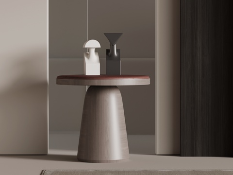  现代意式边几 圆几3d模型 