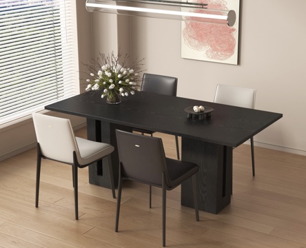  现代餐桌椅组合su模型 