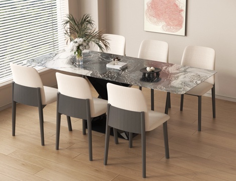  现代餐桌椅组合su模型 