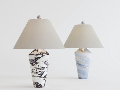 新中式中古台灯su模型