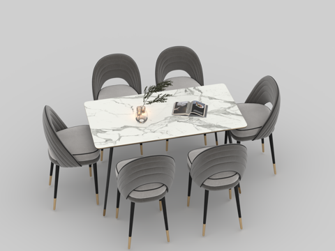  餐桌组合3d模型 