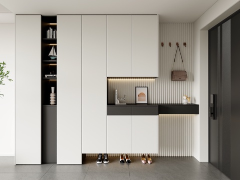 现代入户鞋柜 玄关鞋柜  装饰柜su模型