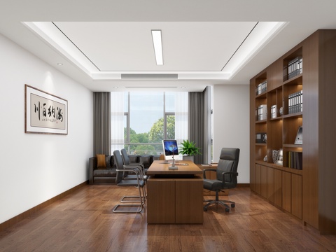  普通办公室3d模型 