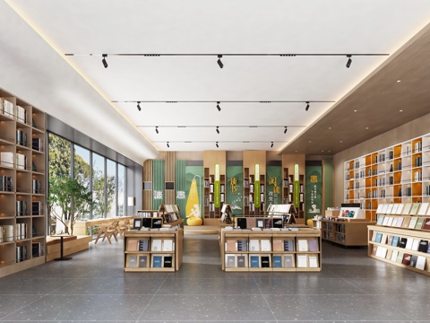  图书馆 图书室 阅读室 阅览室 书吧书店 书架书柜 城市书吧3d模型 