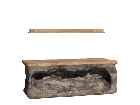 侘寂 岛台中岛 岛台餐桌 中岛餐桌su模型