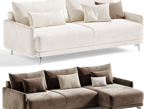  现代布艺组合休闲沙发3d模型 