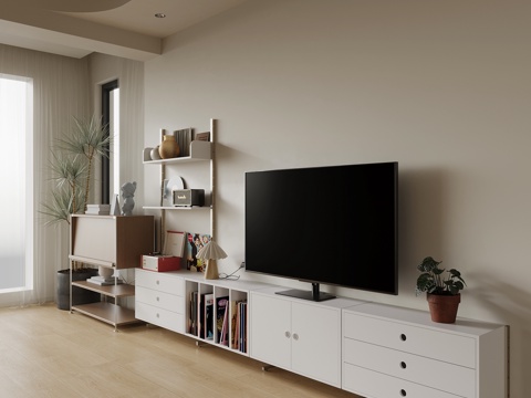  现代电视柜su模型 