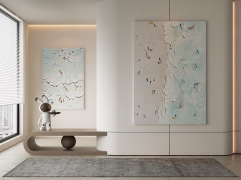  现代侘寂挂画 油画3d模型 