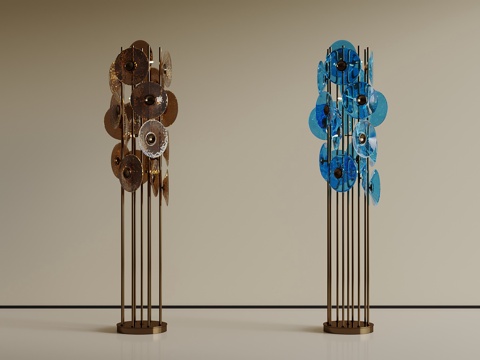  现代落地灯su模型 