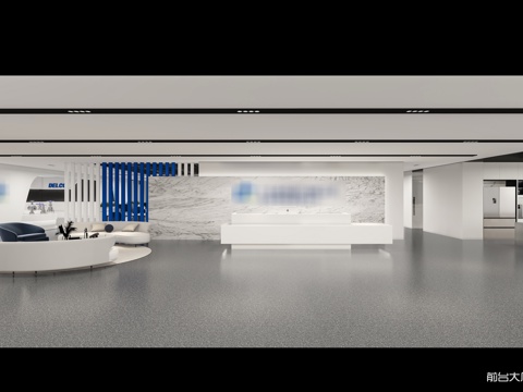  现代办公室，休闲区，办公区，展示区，电梯入户3d模型 