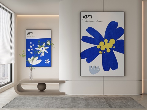  现代侘寂挂画 油画3d模型 