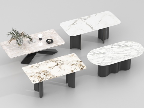  现代餐桌 桌子su模型 