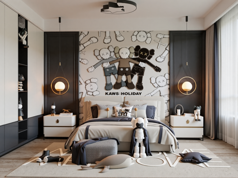  现代卧室su模型 