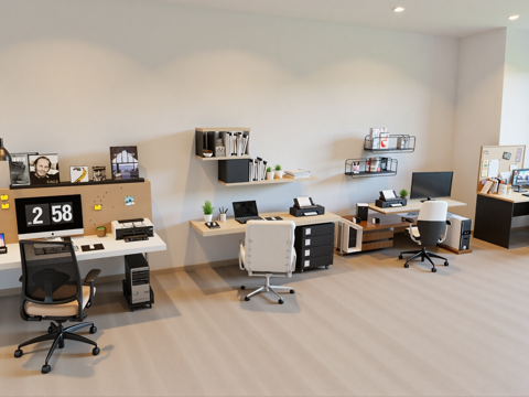 办公室桌椅组合su模型