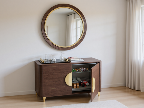 新中式梳妆台su模型