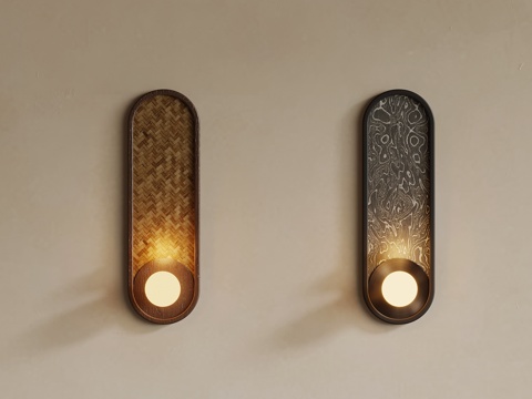 中古风壁灯su模型