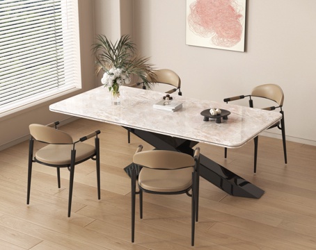  现代餐桌椅组合3d模型 