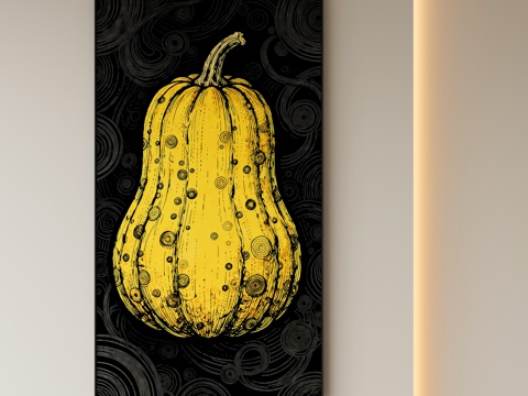 现代抽象植物挂画su模型