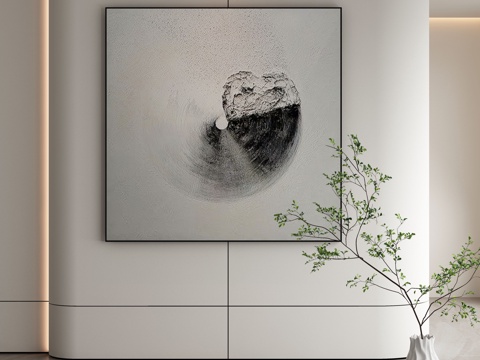  现代侘寂挂画 油画3d模型 