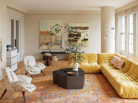  现代包豪斯客厅3d模型 