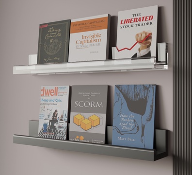  现代极简书架3d模型 