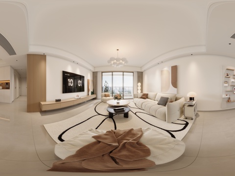  现代奶油风客餐厅 