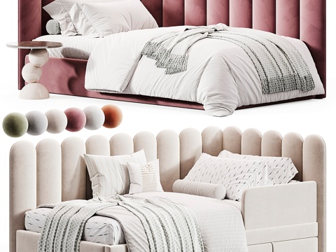  儿童软床 - 洋甘菊款3d模型 