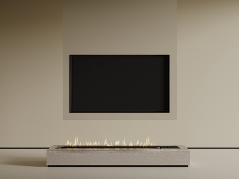  现代壁炉 电视墙 隔断3d模型 