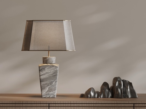  新中式台灯3d模型 