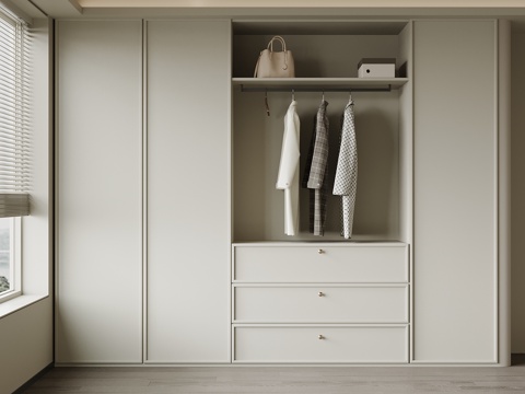  法式衣柜 现代衣柜su模型 