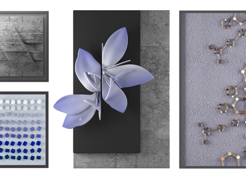  现代 浮雕 立体 装饰画 挂画3d模型 